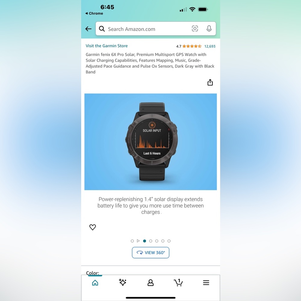 Garmin Fenix 6 Pro solar used watch